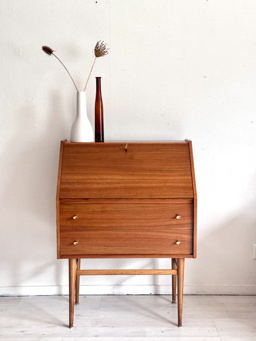 Scrivania-sedia vintage in teak, metà del XX secolo, anni '60 – bureau, Wood