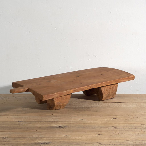 Mesa auxiliar antigua de madera maciza (c.1920) #17