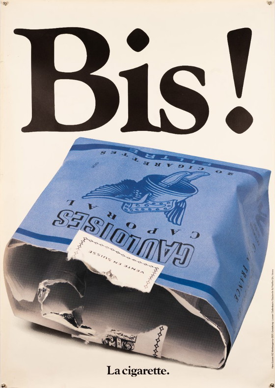 Image 1 of Gauloises Bis! La Cigarette – 1978 – Original Vintage Advertising Poster by Looser, Dallenbach – Mid-Century – 128x90.5 cm