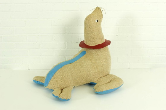 Image 1 of Großes therapeutisches Robben-Spielzeug aus Jute und Leder von Renate Müller, 1960er Jahre