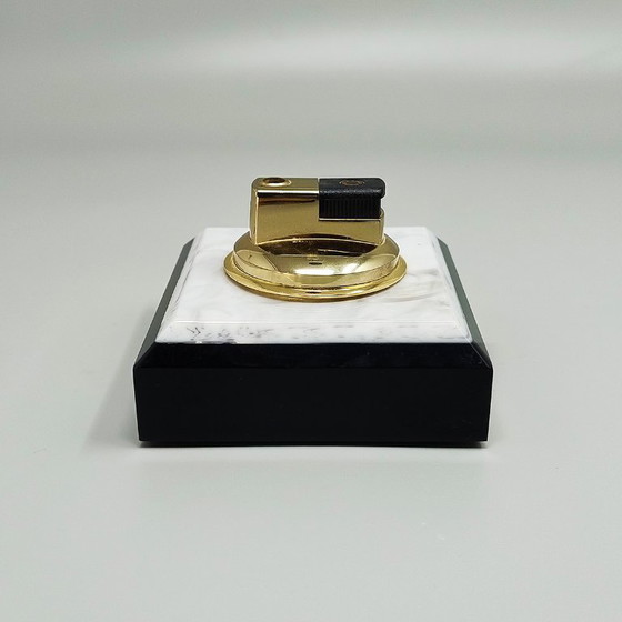 Image 1 of 1970s Gorgeous Smoking Set in Lucite and Brass. Made in Italy