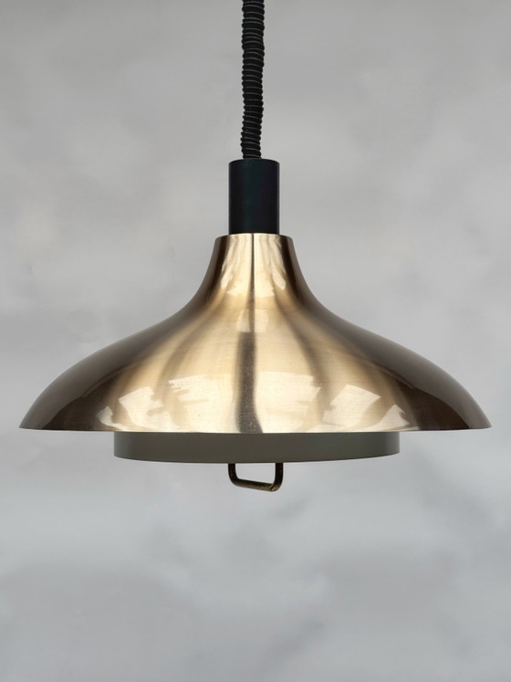 Vintage Dijkstra hanglamp | Metalen lamp in mid-century modern stijl uit de jaren 70 | Verstelbare hoogte (photo 5 of 6)