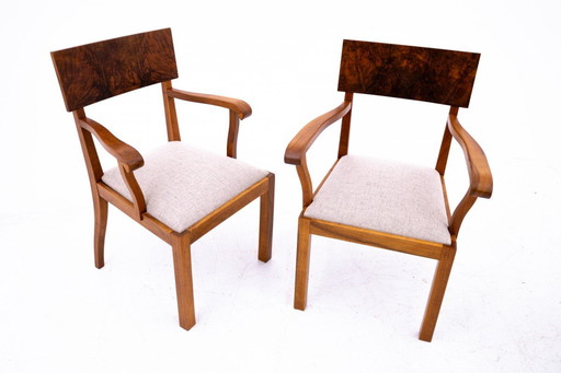 Ensemble de fauteuils Art déco, Pologne, années 1940.