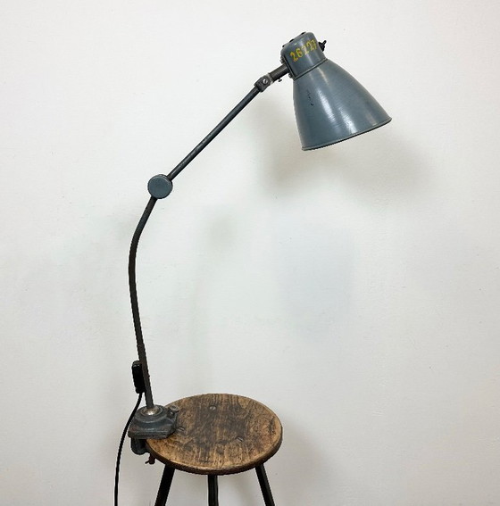 Image 1 of Large Grey Industrial Workshop Table Lamp, 1960s