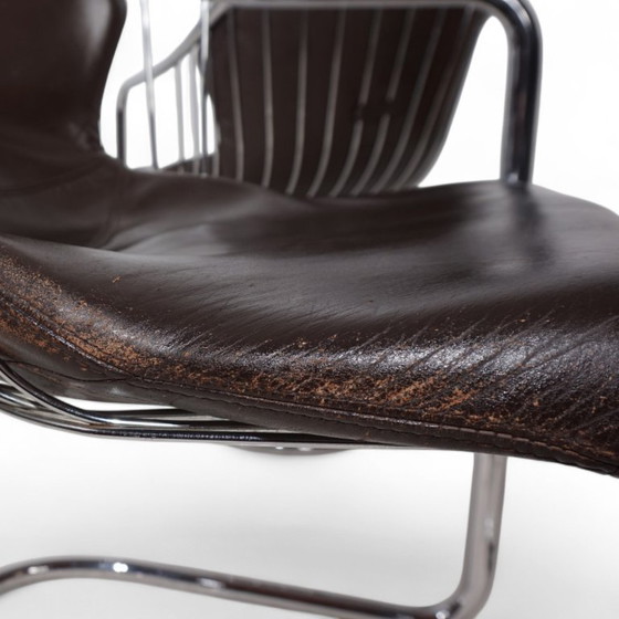 Image 1 of Set of 4 chrome dining chairs by Gastone Rinaldi for Thema, 1970