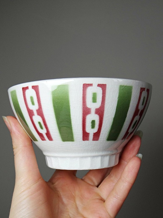 Image 1 of 4 caffettiere in terracotta di Badonviller con decorazioni Art Déco, vintage anni '40-'50