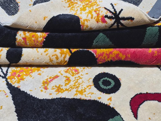 Alfombra de lana anudada a mano – Diseño de Joan Miró, base de algodón (260 x 190 cm) – Wool (photo 3 of 9)