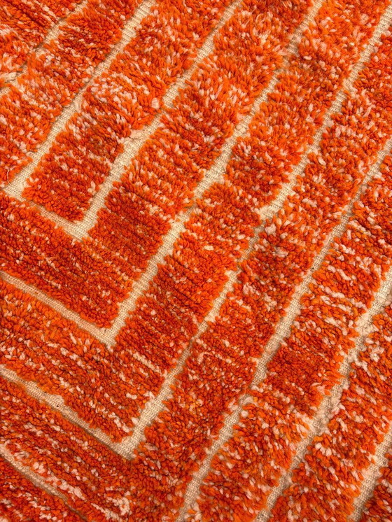 Image 1 of Beni Ouarain Teppich – 200 x 300 cm – Handgewebte marokkanische Wolle – Modernes oranges Design