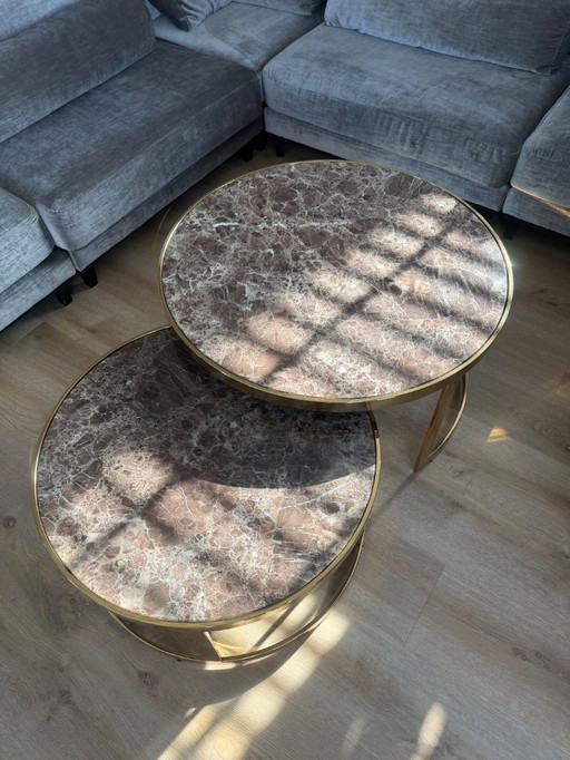 Tavolino da caffè Richmond Gold Brown Conrad