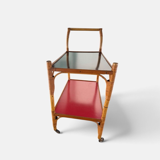 Trolley, Coffee Cart, 50s, Bamboo – Bar carts, Rattan (photo 3 of 6)