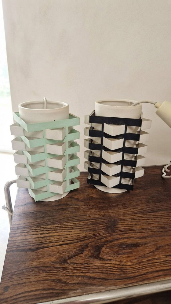 Pair of Rare Vintage Table Lamp, Sculptural Metal Design, 1970s, 20 x 85 cm (photo 8 of 12)