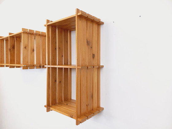 Image 1 of Coppia di mensole da parete vintage in pino in stile Maison Regain degli anni '80