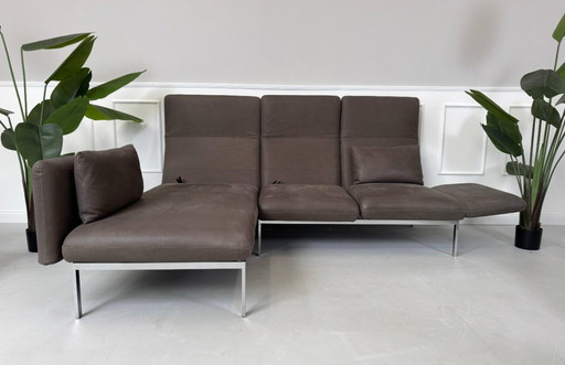 Brühl Roro Small Designer Leather Brown Sofa Sofa Bed Couch