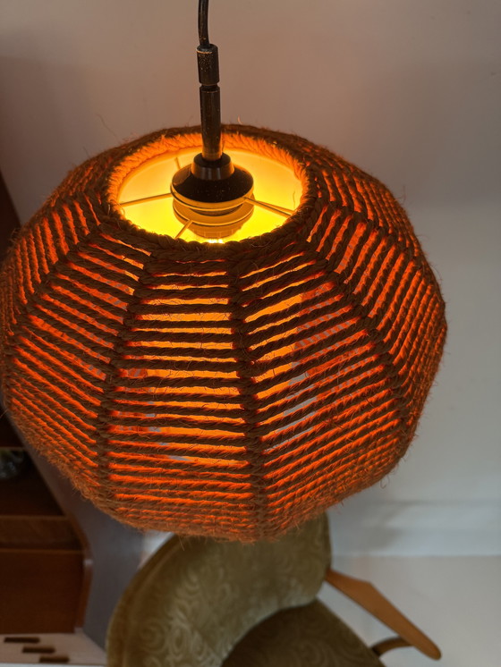 Image 1 of Lampada a sospensione vintage in sisal anni '70