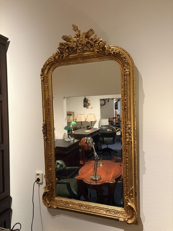 Specchio con cresta, cornice color oro e specchio smussato – Glass, Wood (photo 2 of 5)