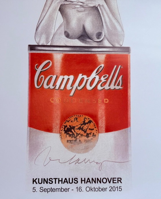 Image 1 of Mel Ramos: "Suzy Soup". Manifesto originale della mostra museale del 2015, in ottime condizioni.