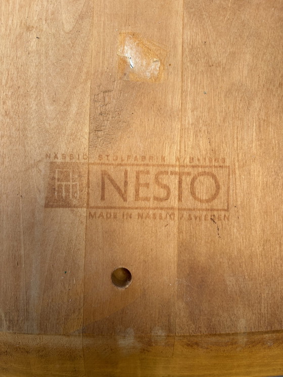 Image 1 of Vintage Pastoe Nesto eethoek tafel + 6 spijlen stoelen