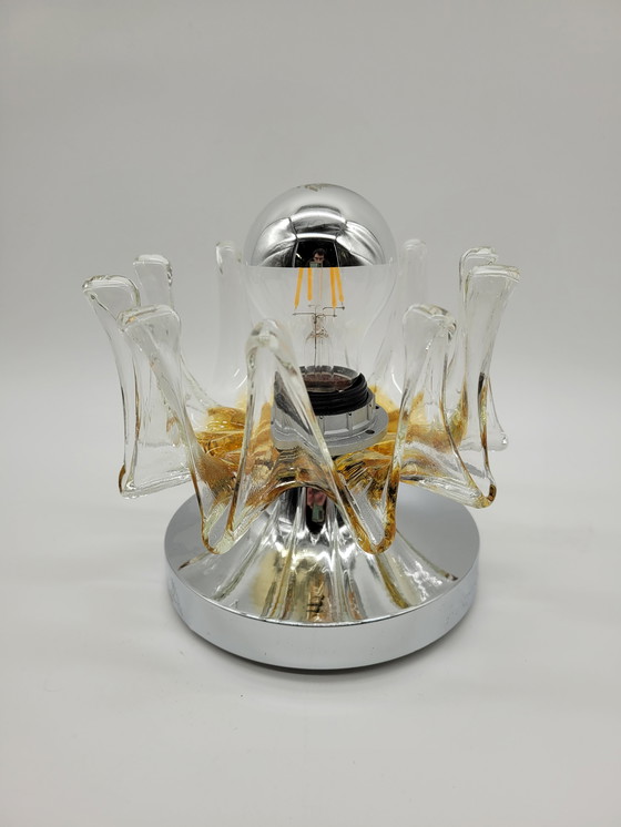 Image 1 of Handgefertigte Wand- oder Deckenleuchte aus Muranoglas von Effetre Murano, Italien, 1960er