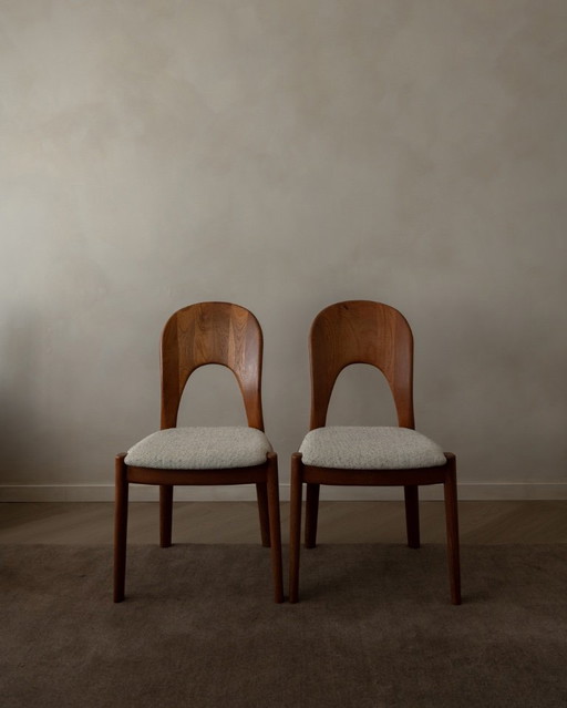 Vintage Danish Teak Dining Chairs (Pair) | Model Morten by Niels Koefoed for Koefoed’s Hornslet | Original Upholstery