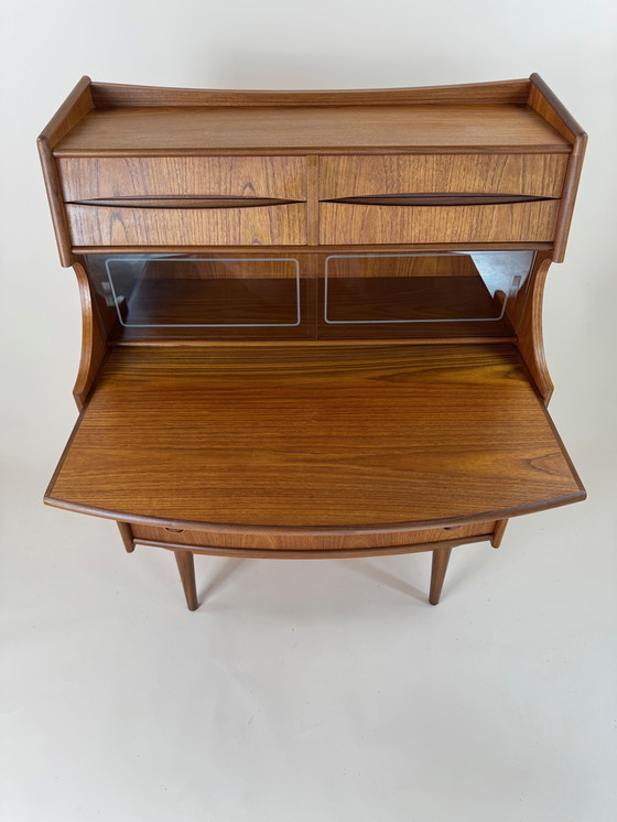 Image 1 of Gunnar Falsig for Holstebro Møbelfabrik – Sculpted Danish Teak Secretary