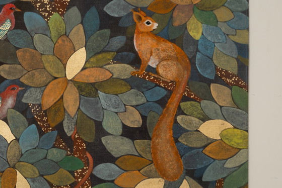 Image 1 of Painted canvas, or decorative panel, "Paradise Lost". Contemporary.