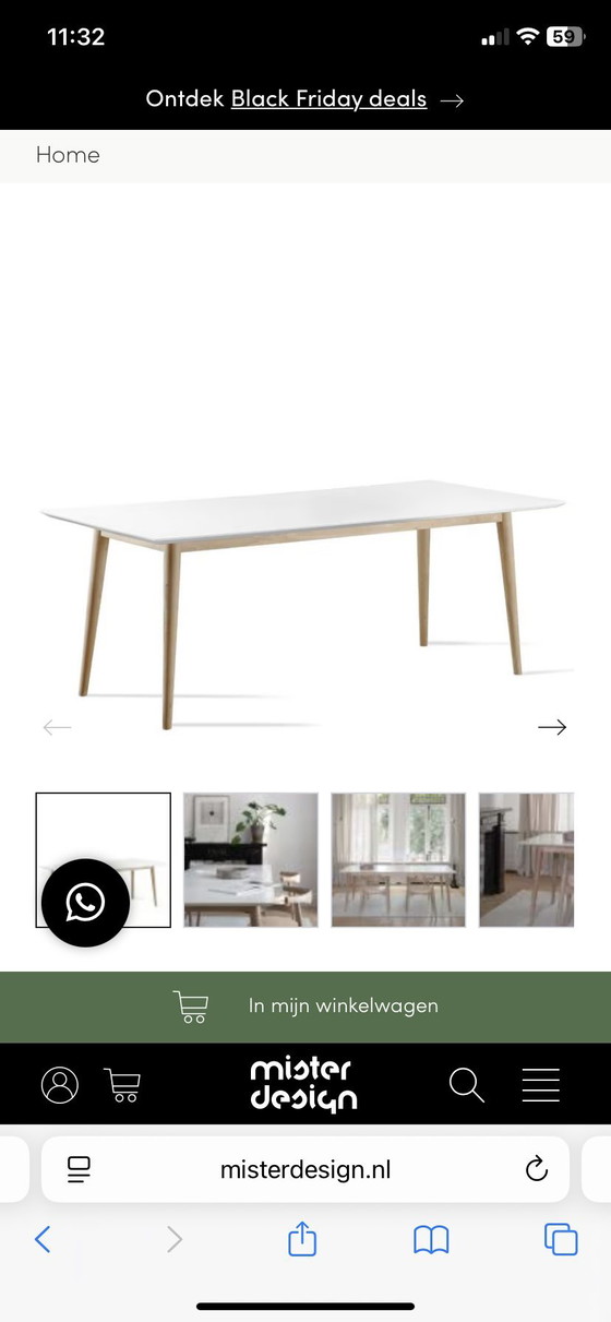 Image 1 of Ruijch Retro Icegrey Eettafel 180 x 90 cm