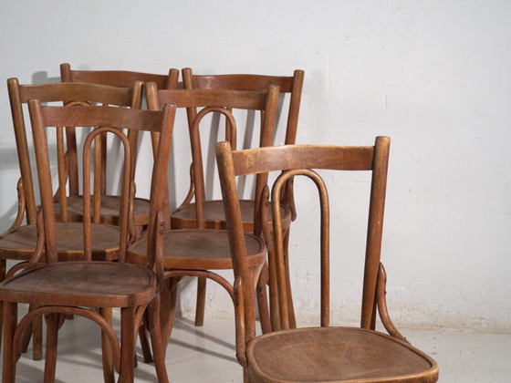 Antique set of 6 bentwood Thonet chairs – Central Europe, circa 1900 – Dining chairs, Metal (photo 11 of 40)