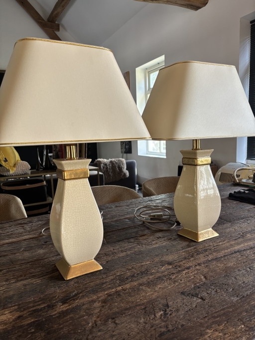 Set Hollywood Regency Maison le Dauphin Tischlampen