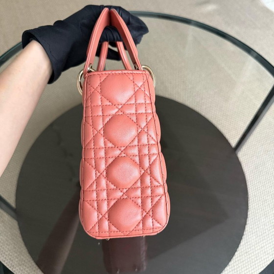 Image 1 of DIOR LADY SMALL ABC FLAP - CANNAGE LAMSLEER CARAMEL GOUDEN BESLAG MYABC