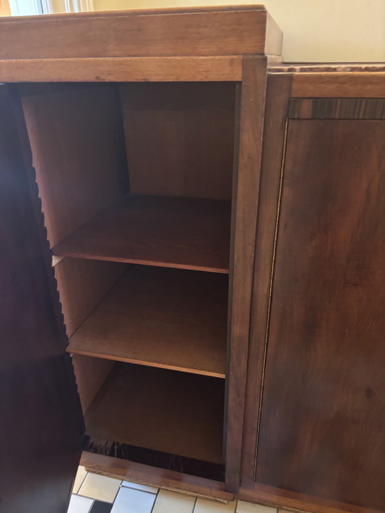 Image 1 of Art Deco School Amsterdamse cantoor con ufficio, dressoir con rood marmer blad e 2 stoelen