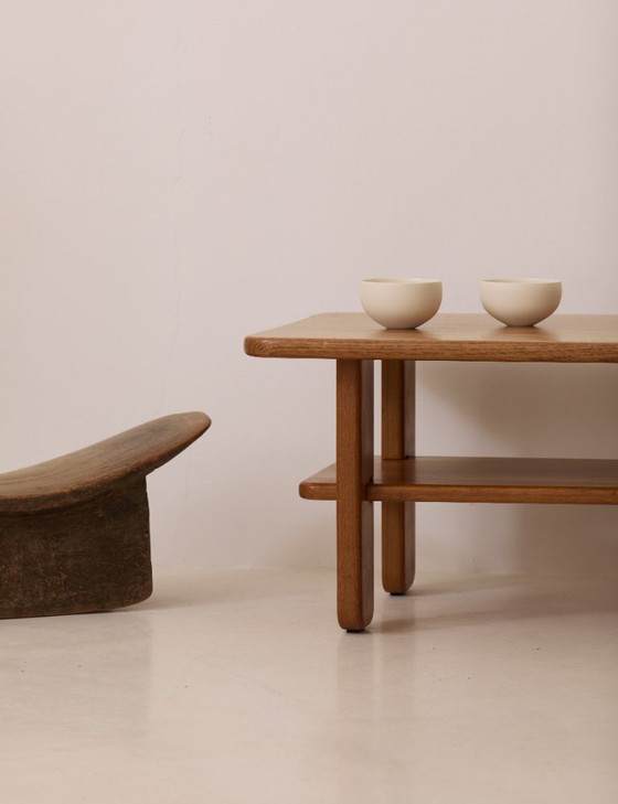 Image 1 of Salontafel van massief iepenhout van Alain Gaubert, vintage, circa 1980