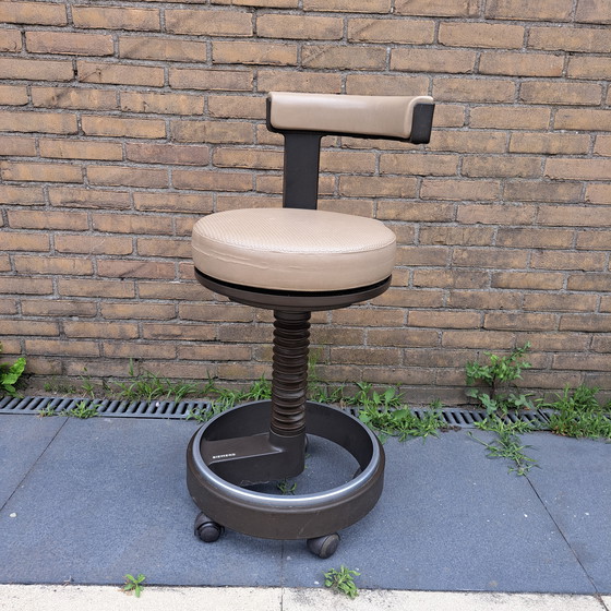 Image 1 of Vintage Siemens laboratory stool - adjustable designer chair with backrest