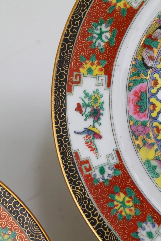 Image 1 of Assiettes chinoises, lot de 2, style Famille Rose, années 1960-70