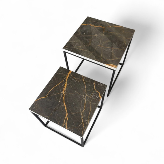 Image 1 of Juego de mesa auxiliar de mármol piedra natural