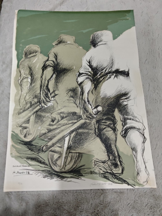 Image 1 of Lithografie von A. Murer, 57/150, handsigniert