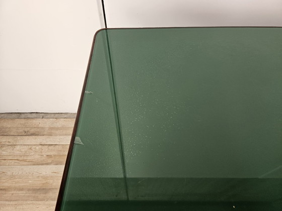 Image 1 of Art Decò bureau in exotisch hout, glas en messing