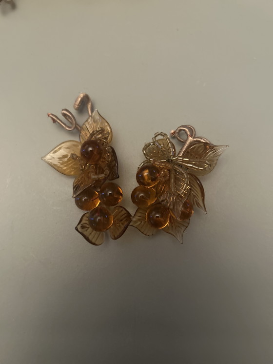 Image 1 of Lot of 20 Murano amber grape bunches