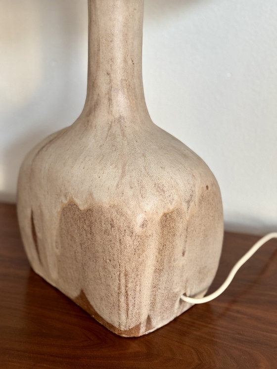 Image 1 of Vintage Brutalistisch Keramiek XL Tafellamp
