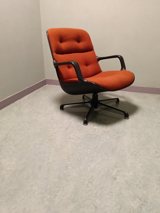 Fauteuil pivotant de style Eames italien Charles Pollock pour Comforto – Chaises pivotantes, Metal, Plastic (photo 8 of 16)