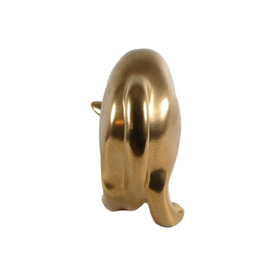 Image 1 of goldene Keramik Katze von Le Dauphin, Frankreich, 1990er 