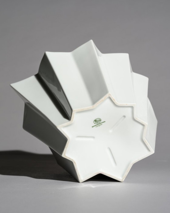 Image 1 of XL Hutschenreuther “Archais” Sculptural Glossy Porcelain Vase Heinrich Fuchs