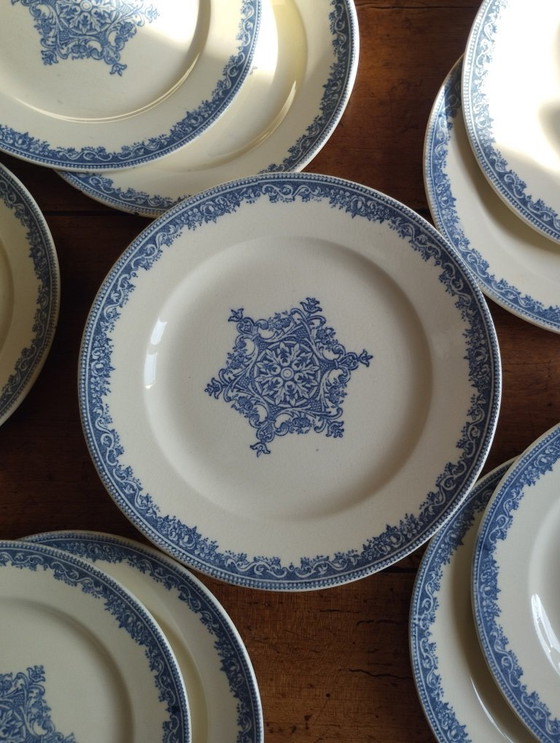 Image 1 of 6 platos de postre de piedra de hierro J. Vieillard Bordeaux "Garland"