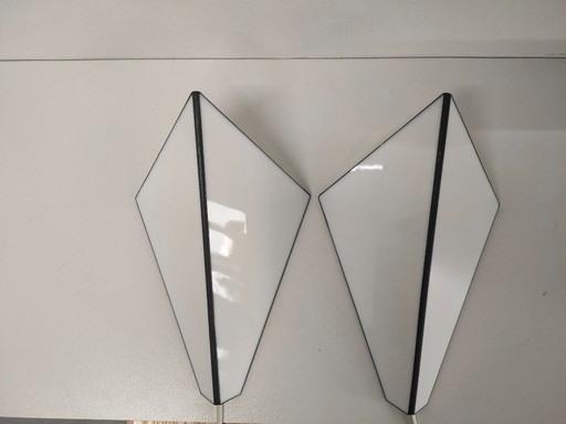 Set of vintage Tiffany-style/Art Deco-style wall lamps (diamond shape)