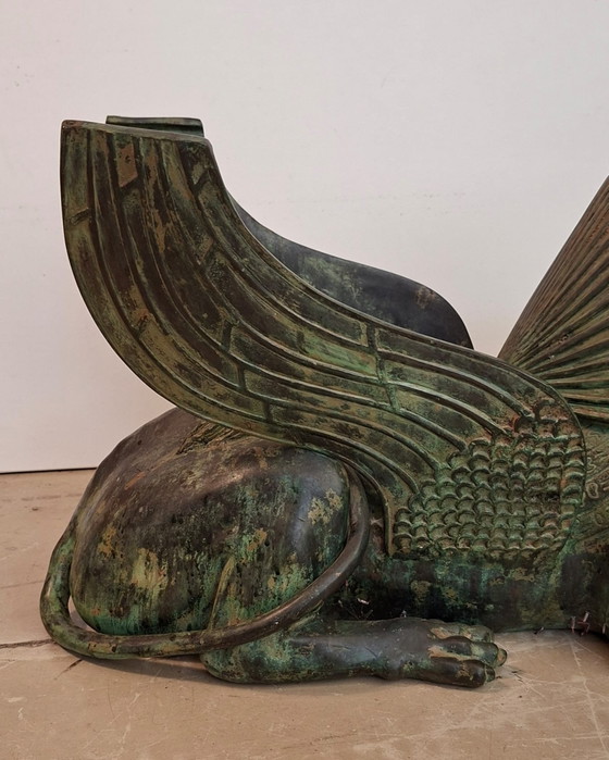 Image 1 of Bronzen Sfinx Hollywood Regency Salontafel 