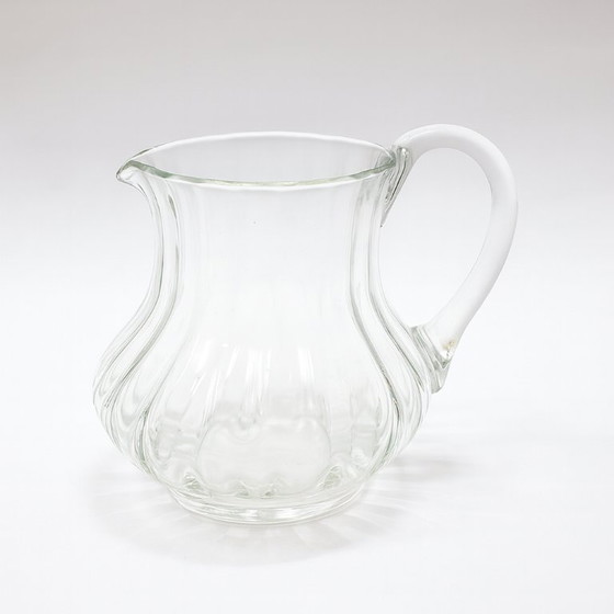 Image 1 of Pichet en verre côtelé vintage – Une élégance intemporelle à chaque service