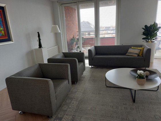 Image 1 of Gelderland 2.5 seater sofa and 2 armchairs, type 4800, Ploeg fabric