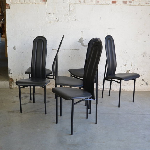 6 chaises de salle à manger en cuir