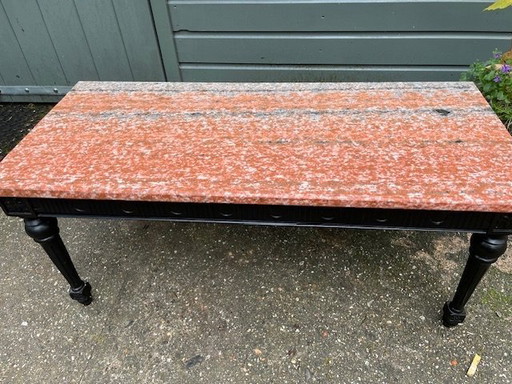 Antique coffee table with marble top