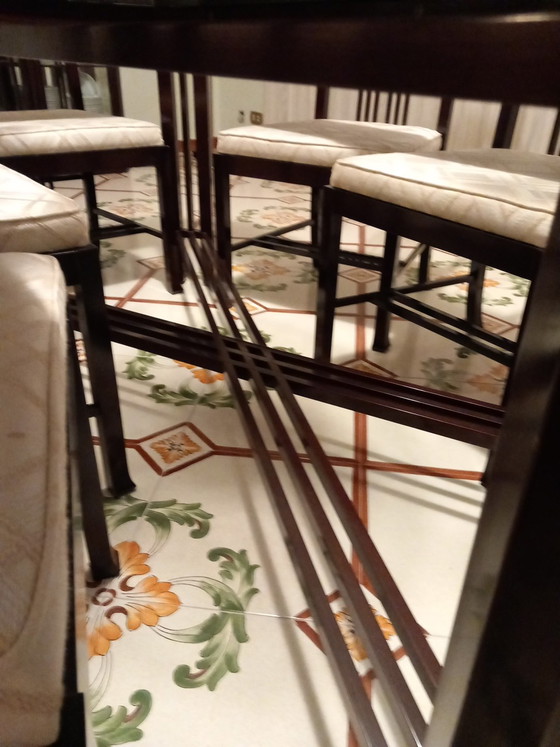 Image 1 of Table with 6 Giorgetti chairs from the 70s