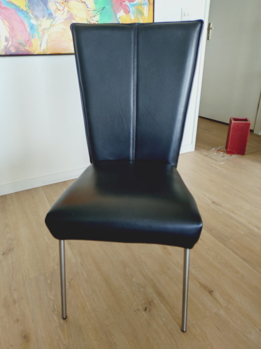 Lederen Eettafel Stoelen (6 stuks) – eetkamerstoelen, Leather (photo 2 of 5)